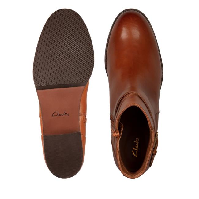 Botki Damskie Clarks Hamble Klamry Ciemny Brązowe | CLK786WCH