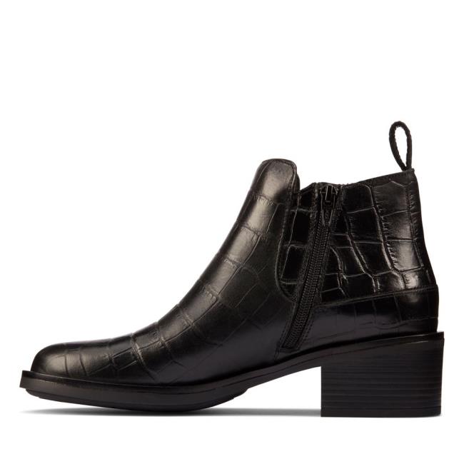 Botki Damskie Clarks Memi Zip Czarne | CLK625UWE