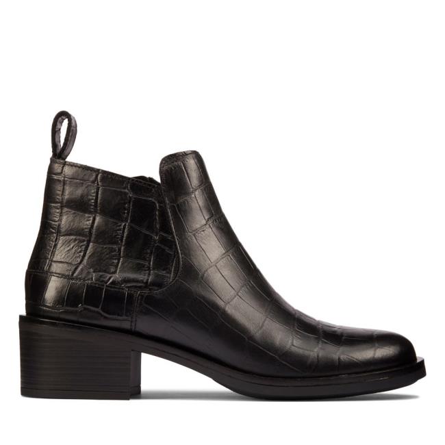 Botki Damskie Clarks Memi Zip Czarne | CLK625UWE