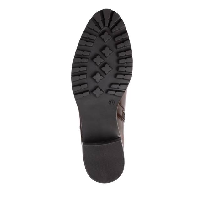 Botki Damskie Clarks Meraleigh Zip Ciemny Brązowe | CLK610TNF