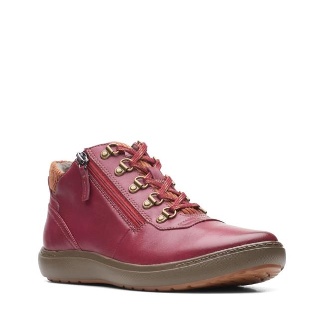 Botki Damskie Clarks Nalle Mid Czerwone | CLK879YUH