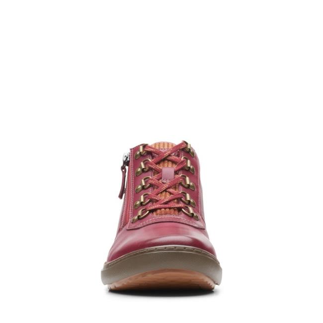 Botki Damskie Clarks Nalle Mid Czerwone | CLK879YUH