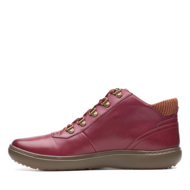 Botki Damskie Clarks Nalle Mid Czerwone | CLK879YUH