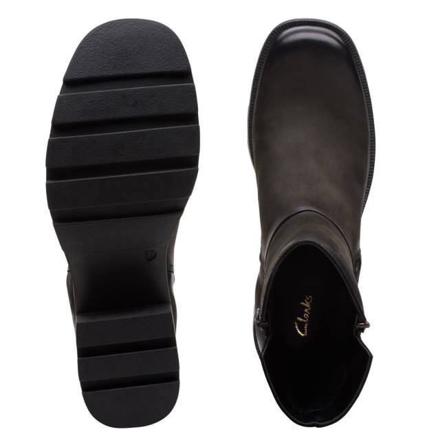 Botki Damskie Clarks Odollo Zip Czarne | CLK837VAE