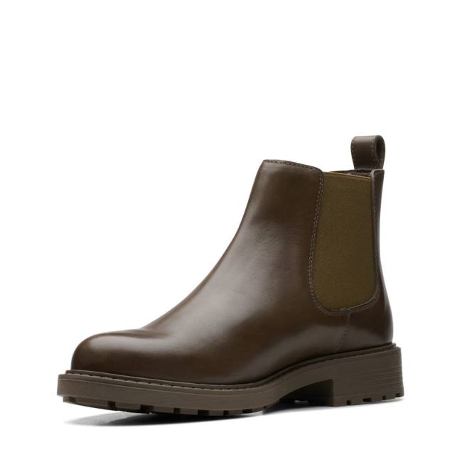 Botki Damskie Clarks Orinoco2 Lane Ciemny Oliwkowe | CLK805NHU