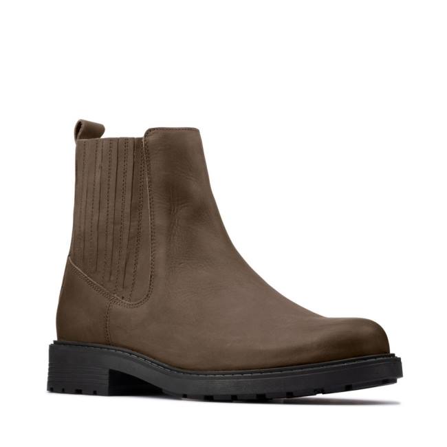 Botki Damskie Clarks Orinoco2 Mid Ciemny Oliwkowe | CLK698BAM