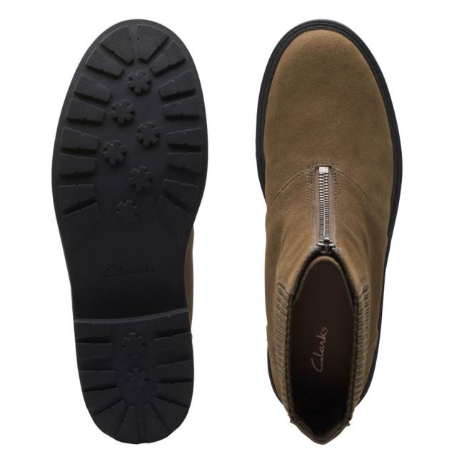 Botki Damskie Clarks Orinoco2 Up Ciemny Oliwkowe | CLK268APC