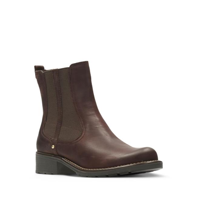 Botki Damskie Clarks Orinoco Club Bordowe | CLK068MYZ