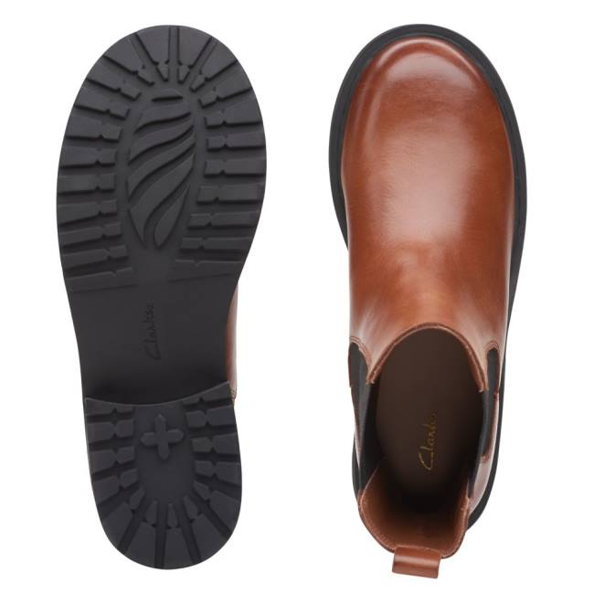 Botki Damskie Clarks Tilham Chelsea Ciemny Brązowe | CLK920VNZ