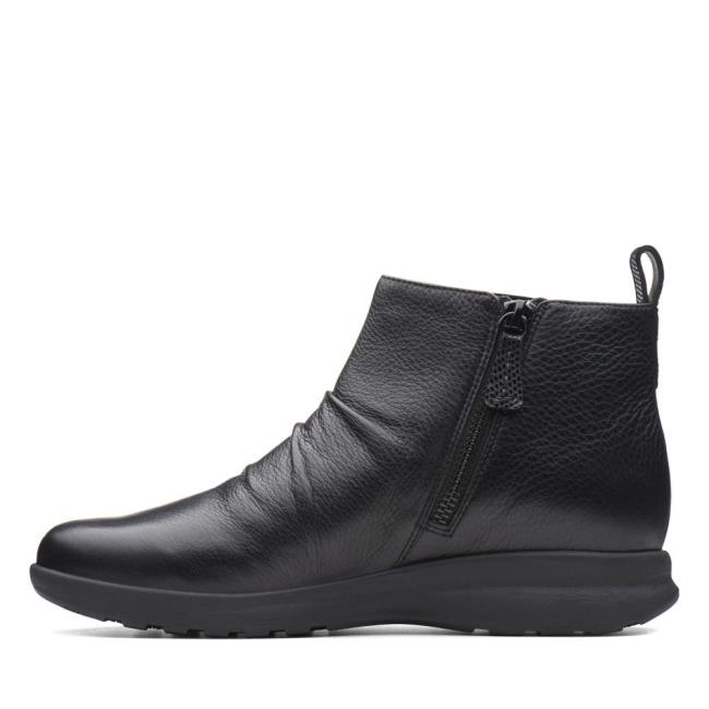 Botki Damskie Clarks Un Adorn Mid Czarne | CLK418GMH