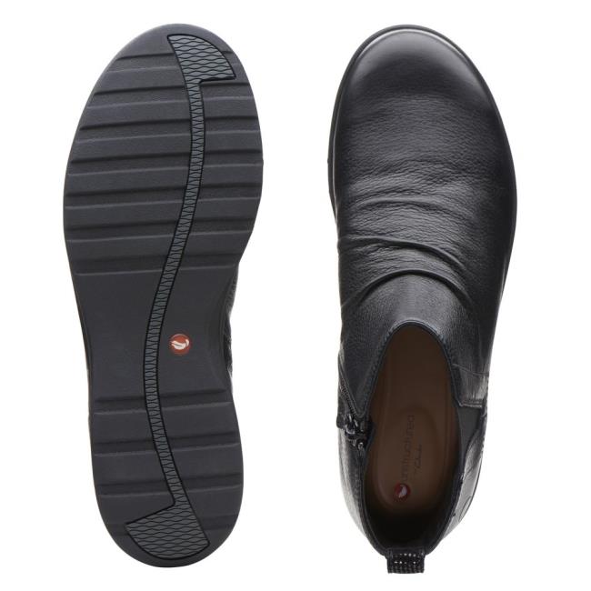 Botki Damskie Clarks Un Adorn Mid Czarne | CLK418GMH