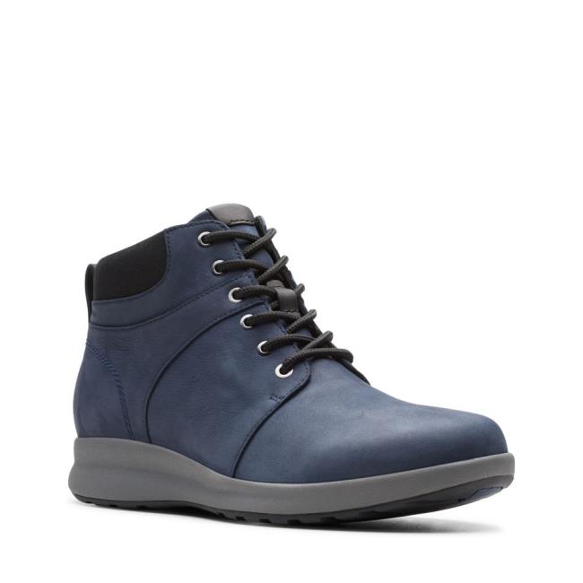 Botki Damskie Clarks Un Adorn Walk Granatowe | CLK682ADH