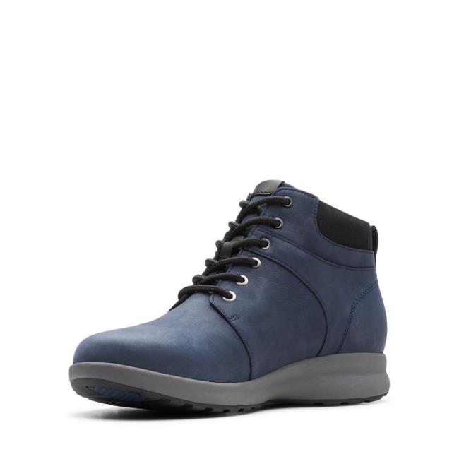 Botki Damskie Clarks Un Adorn Walk Granatowe | CLK682ADH