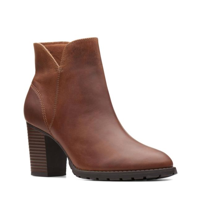 Botki Damskie Clarks Verona Trish Ciemny Brązowe | CLK540URN