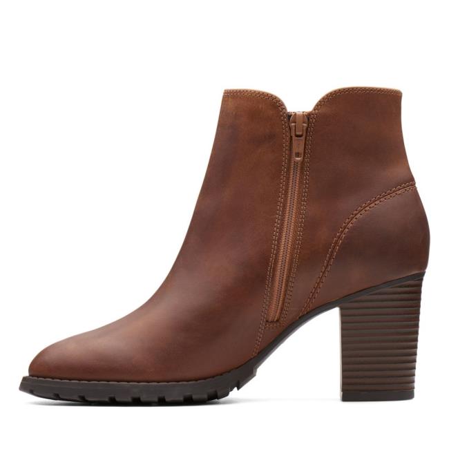 Botki Damskie Clarks Verona Trish Ciemny Brązowe | CLK540URN