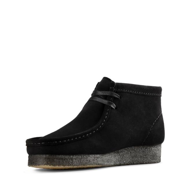 Botki Damskie Clarks Wallabee Boot Czarne | CLK937BNP