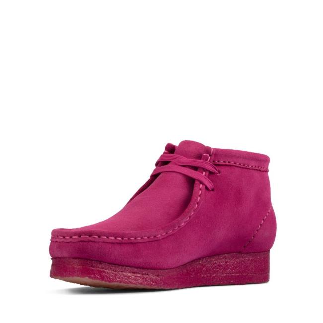 Botki Damskie Clarks Wallabee Boot Fioletowe | CLK062ATF