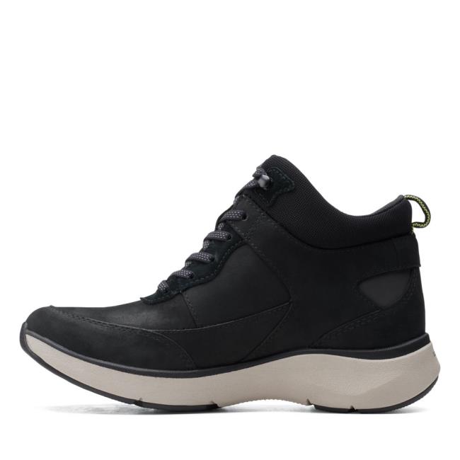 Botki Damskie Clarks Wave 2.0 Mid. Czarne | CLK952FBN