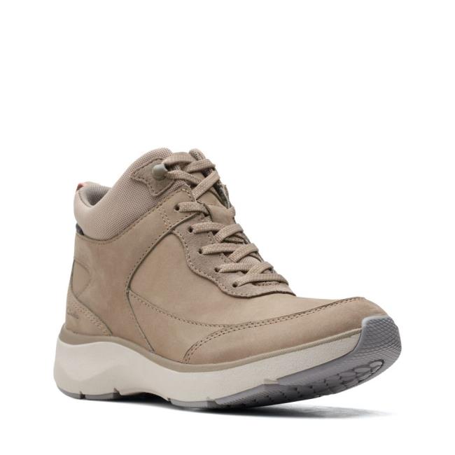 Botki Damskie Clarks Wave 2.0 Mid. Oliwkowe | CLK940NAT