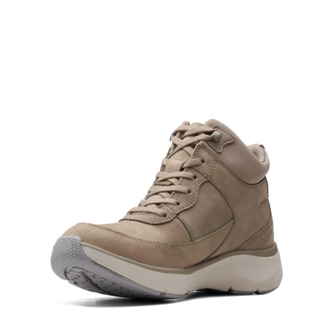 Botki Damskie Clarks Wave 2.0 Mid. Oliwkowe | CLK940NAT