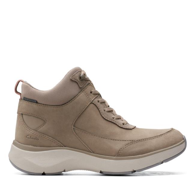 Botki Damskie Clarks Wave 2.0 Mid. Oliwkowe | CLK940NAT