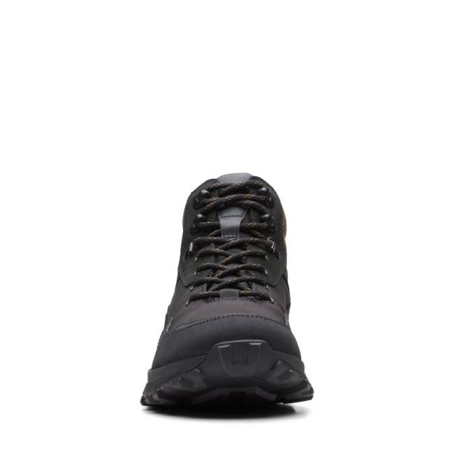 Botki Męskie Clarks ATL Trek Hi GORE-TEX Czarne | CLK791FIC