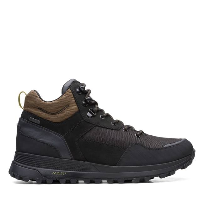 Botki Męskie Clarks ATL Trek Hi GORE-TEX Czarne | CLK791FIC