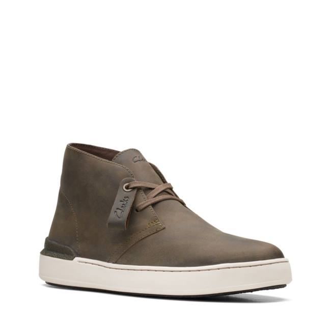 Botki Męskie Clarks Court Lite Desert Oliwkowe | CLK598GSB