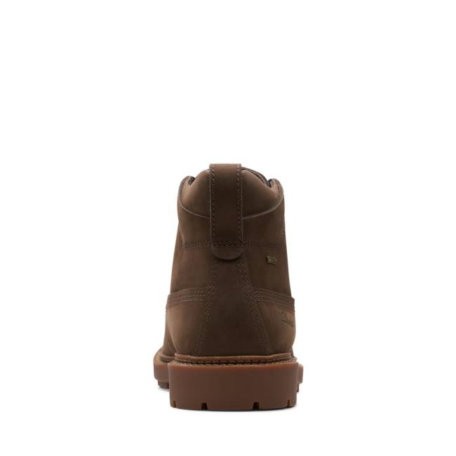 Botki Męskie Clarks Craftdale 2 Mid GORE-TEX Ciemny Brązowe | CLK390YIJ