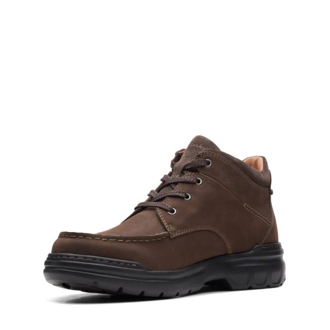 Botki Męskie Clarks Rockie 2 HI GORE-TEX Brązowe | CLK324RST