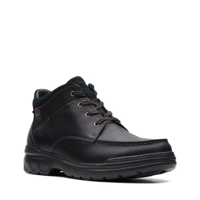 Botki Męskie Clarks Rockie 2 HI GORE-TEX Czarne | CLK390TIH