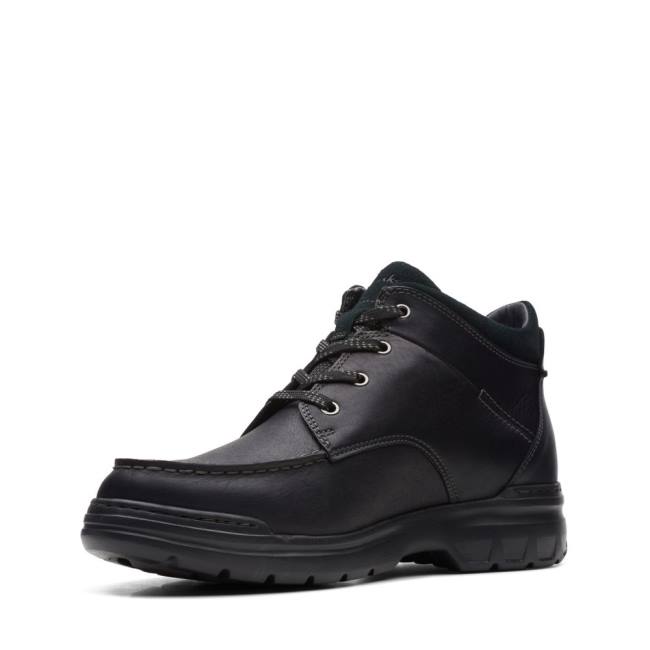 Botki Męskie Clarks Rockie 2 HI GORE-TEX Czarne | CLK390TIH