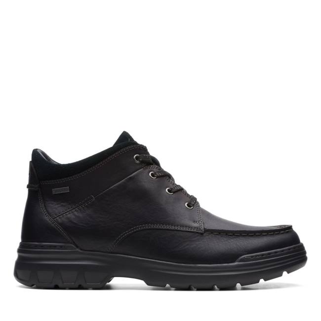 Botki Męskie Clarks Rockie 2 HI GORE-TEX Czarne | CLK390TIH