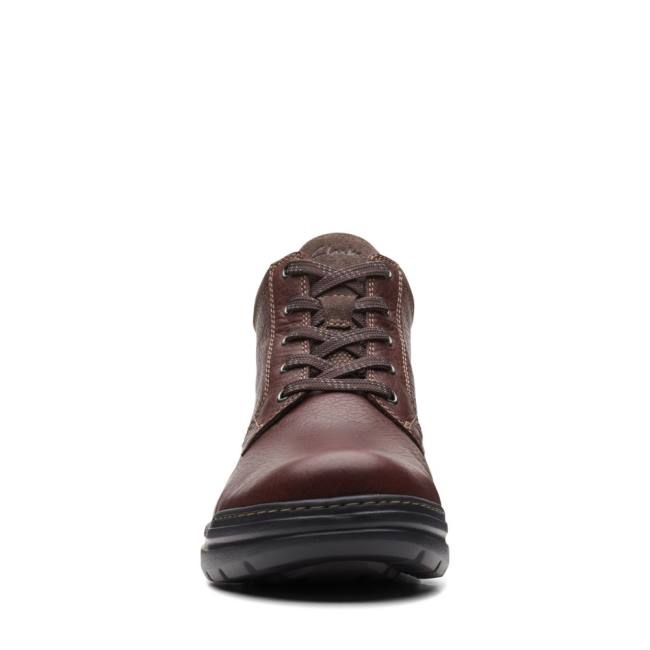 Botki Męskie Clarks Rockie 2 Up GORE-TEX Ciemny Czerwone | CLK038UXC