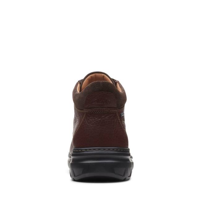 Botki Męskie Clarks Rockie 2 Up GORE-TEX Ciemny Czerwone | CLK038UXC