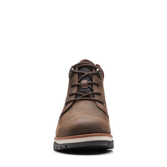 Botki Męskie Clarks Topton Mid GORE-TEX Ciemny Brązowe | CLK046NGO