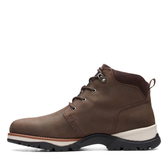 Botki Męskie Clarks Topton Mid GORE-TEX Ciemny Brązowe | CLK046NGO