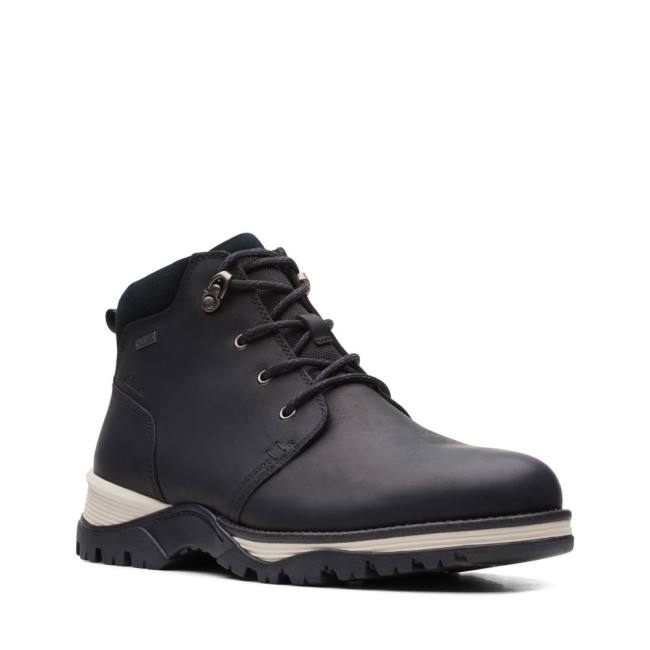 Botki Męskie Clarks Topton Mid GORE-TEX Czarne | CLK162QAE