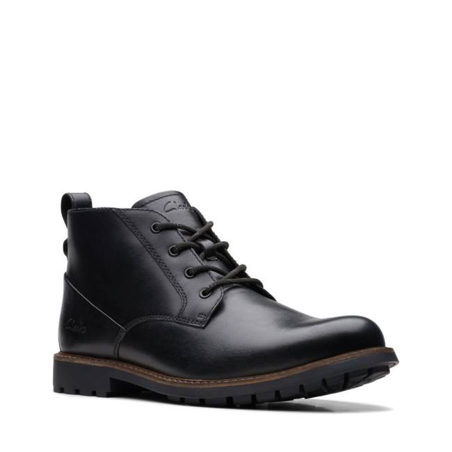 Botki Męskie Clarks Westcombe Mid Czarne | CLK672KLP