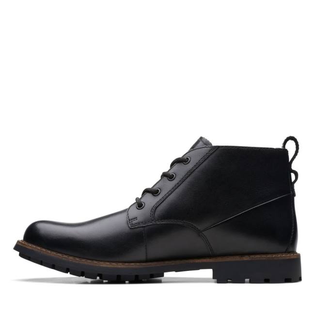 Botki Męskie Clarks Westcombe Mid Czarne | CLK672KLP