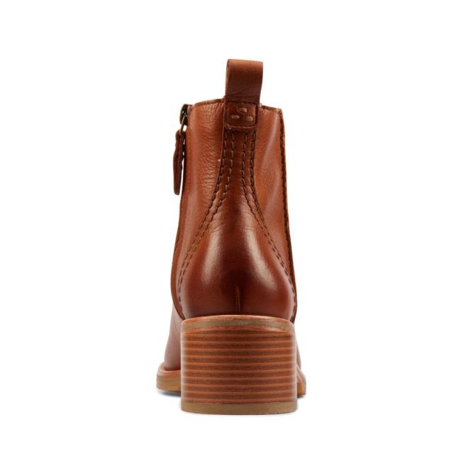 Botki Na Obcasie Damskie Clarks Cologne Zip Ciemny Brązowe | CLK219EKA