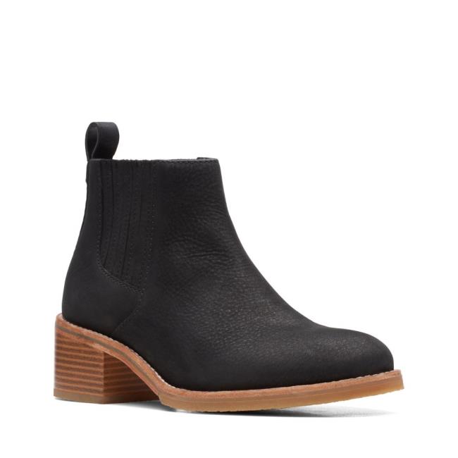 Botki Na Obcasie Damskie Clarks Cologne Top Czarne | CLK920AJI