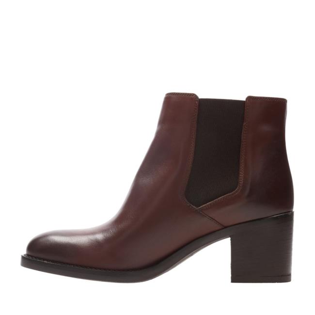 Botki Na Obcasie Damskie Clarks Mascarpone Bay Brązowe | CLK406CJB