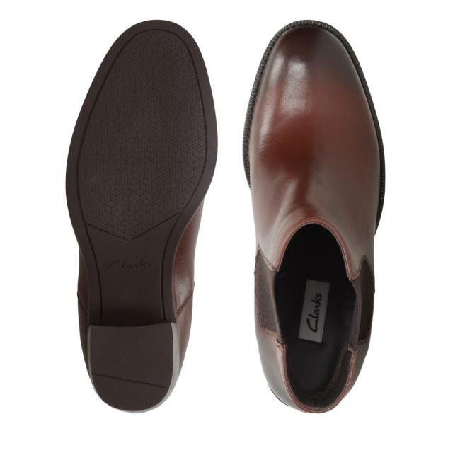 Botki Na Obcasie Damskie Clarks Mascarpone Bay Brązowe | CLK406CJB