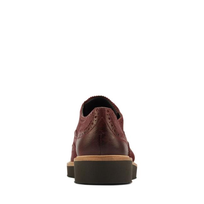 Buty Brogue Damskie Clarks Baille Brogue Bordowe | CLK095BDO