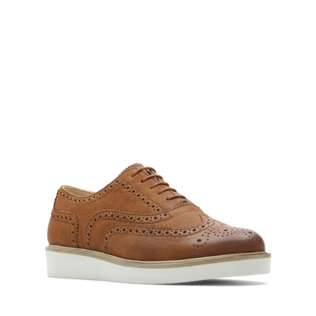 Buty Brogue Damskie Clarks Baille Brogue Brązowe | CLK763PAM