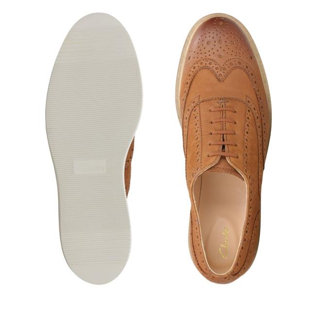 Buty Brogue Damskie Clarks Baille Brogue Brązowe | CLK763PAM