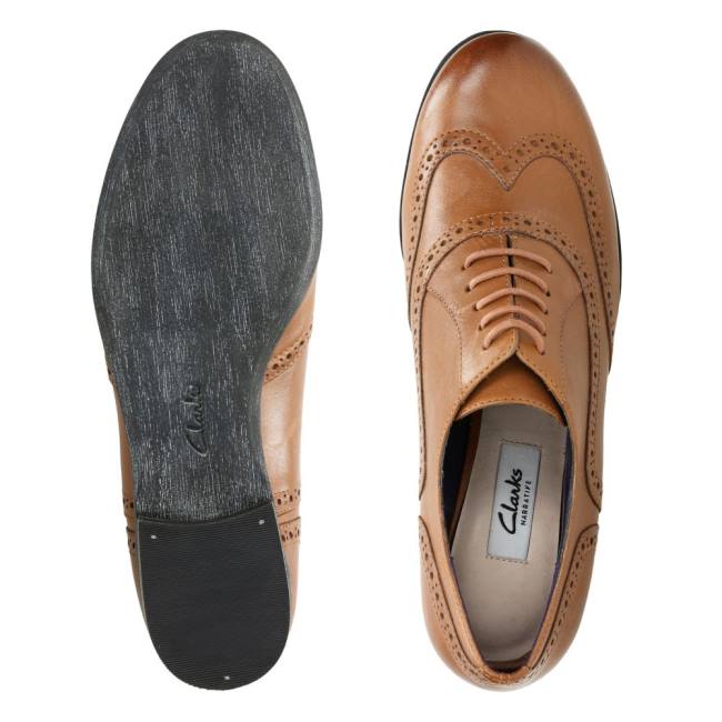 Buty Brogue Damskie Clarks Hamble Oak Ciemny Brązowe | CLK102QNX