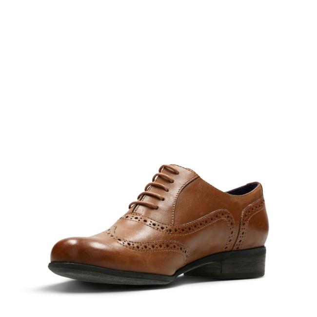 Buty Brogue Damskie Clarks Hamble Oak Ciemny Brązowe | CLK631WKF