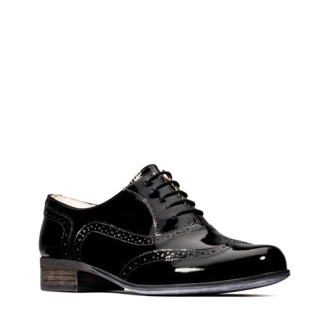 Buty Brogue Damskie Clarks Hamble Oak Czarne | CLK256KEC